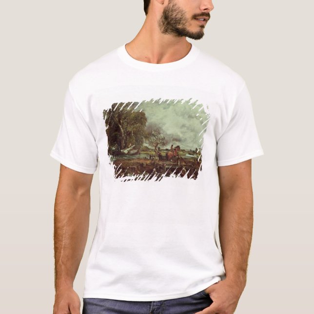 John Constable | das Springenpferd, c.1825 (Öl an T-Shirt (Vorderseite)