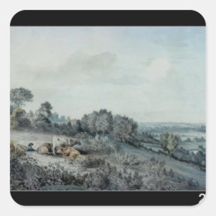John Constable   das Tal des Stour Quadratischer Aufkleber
