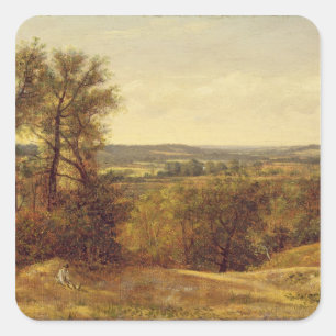 John Constable Dedham Vale, c.1802 (Öl auf Canva Quadratischer Aufkleber