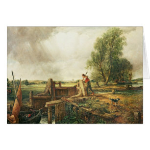 John Constable   Ein Boot, das eine Schleuse überq