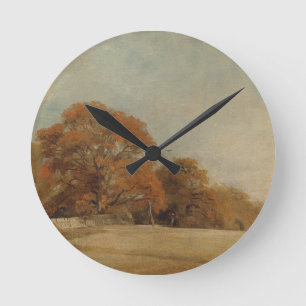 John Constable   eine herbstliche Landschaft an Runde Wanduhr