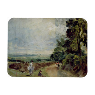 John Constable eine Landstraße mit Bäumen und Magnet