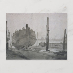 John Constable   Flusslandschaft mit Schiff bei So Postkarte