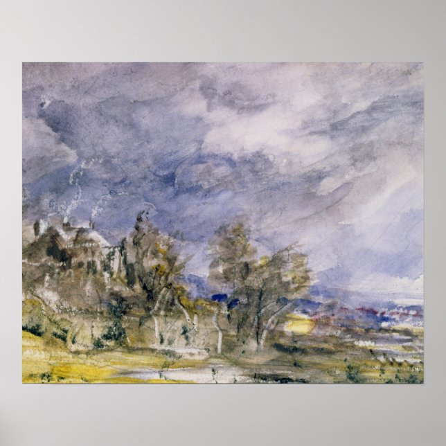 John Constable | Hampstead Heath von nahe Well Wa Poster (Vorne)