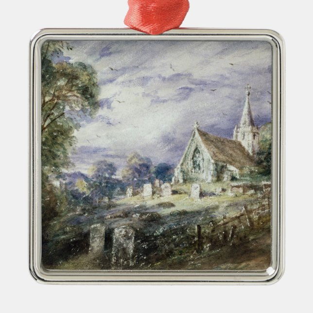 John Constable | schüren Poges Kirche Silbernes Ornament (Vorne)