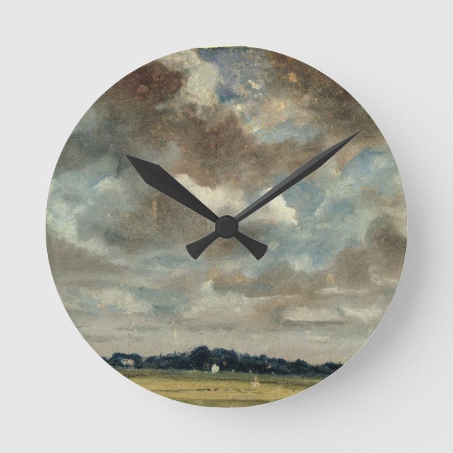 John Constable | Umfassende Landschaft mit Grau Cl Runde Wanduhr (Vorderseite)