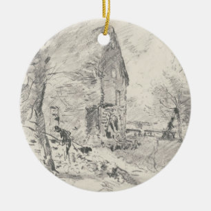 John Constable   Watermill bei Newbury (Bleistift) Keramik Ornament