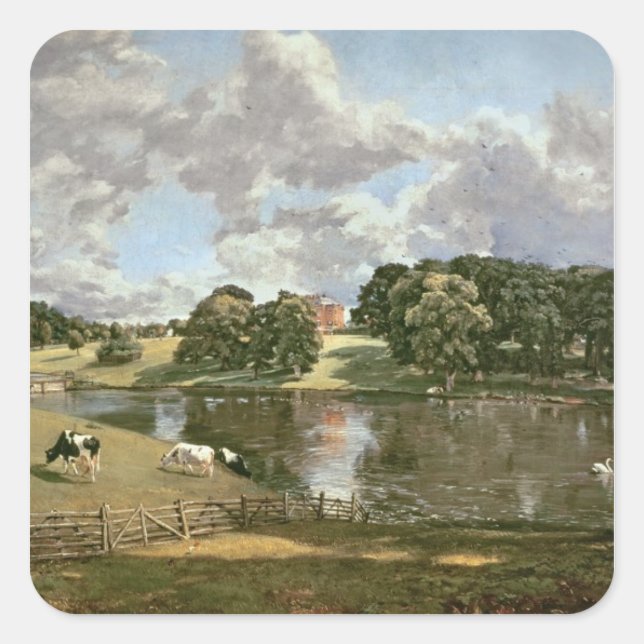 John Constable | Wivenhoe Park, Essex, 1816 Quadratischer Aufkleber (Vorderseite)