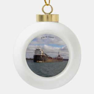 John D. Leitch Ball oder Schneeflocke Keramik Kugel-Ornament