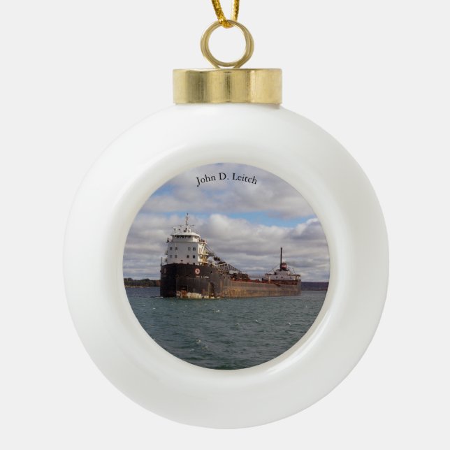 John D. Leitch Ball oder Schneeflocke Keramik Kugel-Ornament (Vorderseite)