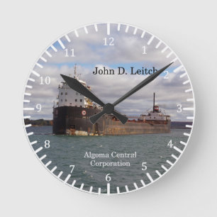 John D. Leituhr Runde Wanduhr