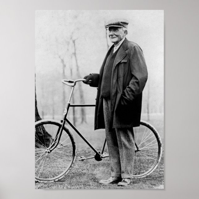John D. Rockefeller mit Fahrrad - 1913 Poster (Vorne)