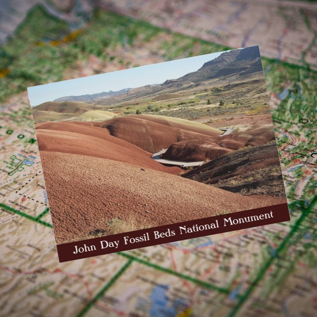 John Day Fossil Beds National Monument Travel Postkarte (In Situ Map)