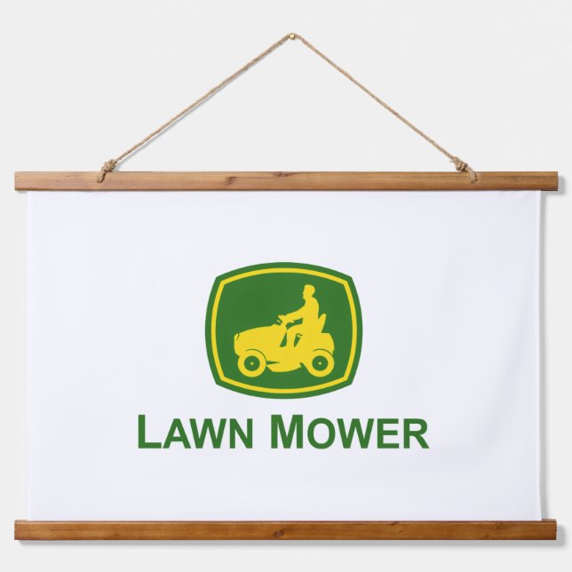 John Deere Rasenmäher Wandteppich Mit Holzrahmen (Vorne)