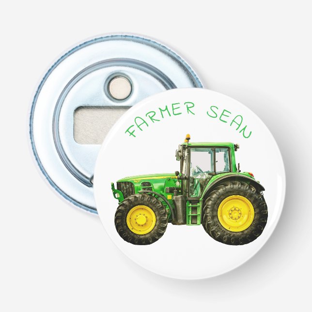 John Deere Traktor für Landwirte Flaschenöffner (Vorderseite)