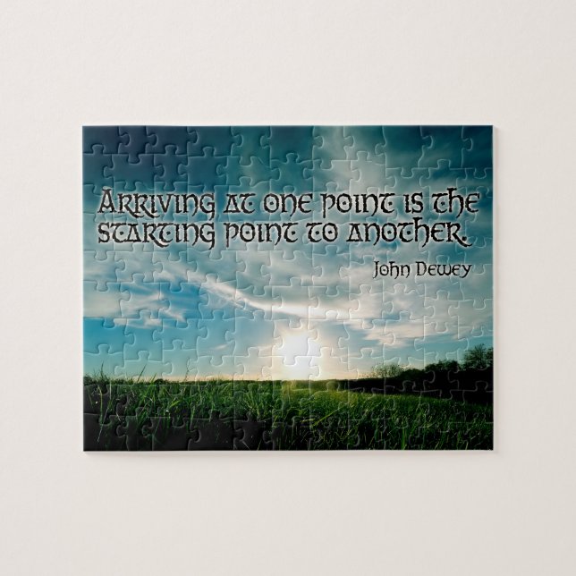 John Dewey Inspirational Zitat "Ausgangspunkt" Puzzle (Horizontal)
