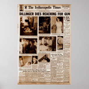 John Dillinger Staatsfeind #1 stirbt beim Erreiche Poster
