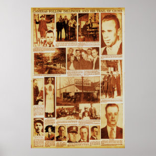 John Dillinger Trail of Crime Public Enemy #1 Poster