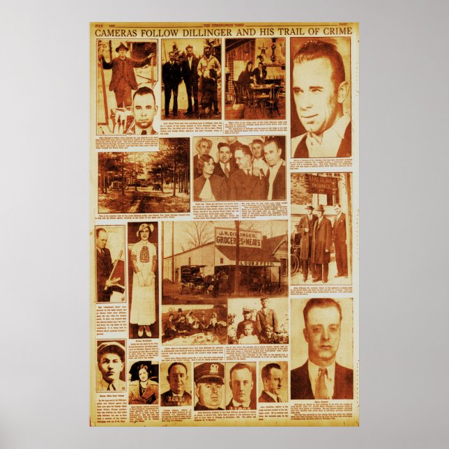 John Dillinger Trail of Crime Public Enemy #1 Poster (Vorne)