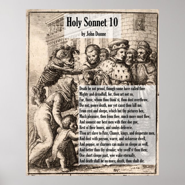 John Donne Death, Be Not Proud/Heiliger Sonnet 10 Poster (Vorne)
