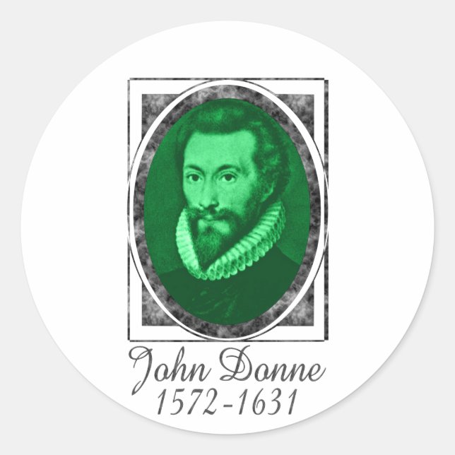 John Donne Runder Aufkleber (Vorderseite)