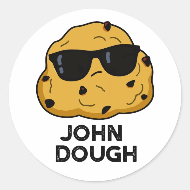 John Dough Funny Baking Puff Runder Aufkleber (Vorderseite)
