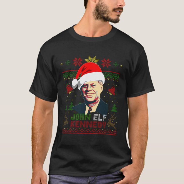 John Elf Kennedy Funny Christmas T-Shirt (Vorderseite)