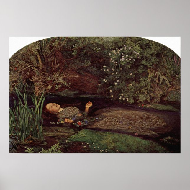 John Everett Millais - Ophelia Poster (Vorne)