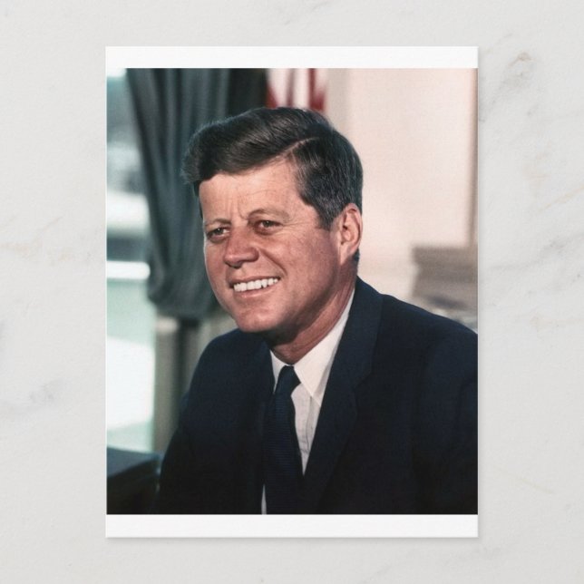 John F. Farbportrait Kennedy White House Postkarte (Vorderseite)