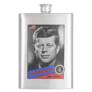 John F. Kennedy Baseballkarte Flachmann