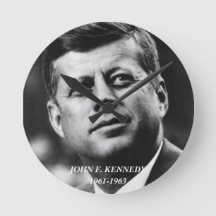 John F Kennedy clock Runde Wanduhr