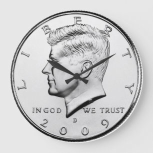 John F. Kennedy Half-Dollar Große Wanduhr