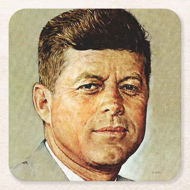 John F. Kennedy IN MEMORIAM 2 Rechteckiger Pappuntersetzer (Vorderseite)