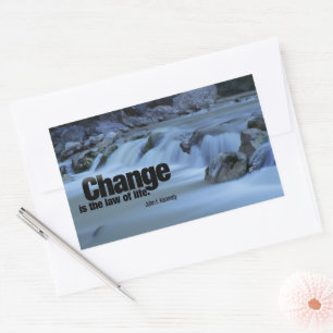John F. Kennedy Inspiration Zitat "Change" Rechteckiger Aufkleber