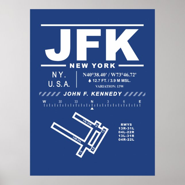 John F. Kennedy International Airport JFK Poster (Vorne)