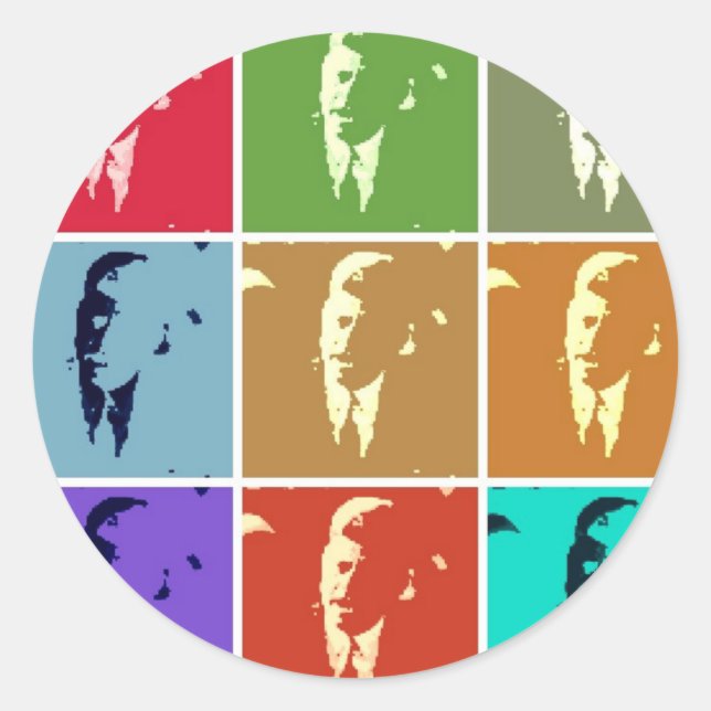 John F Kennedy/JFK Pop Art Runder Aufkleber (Vorderseite)