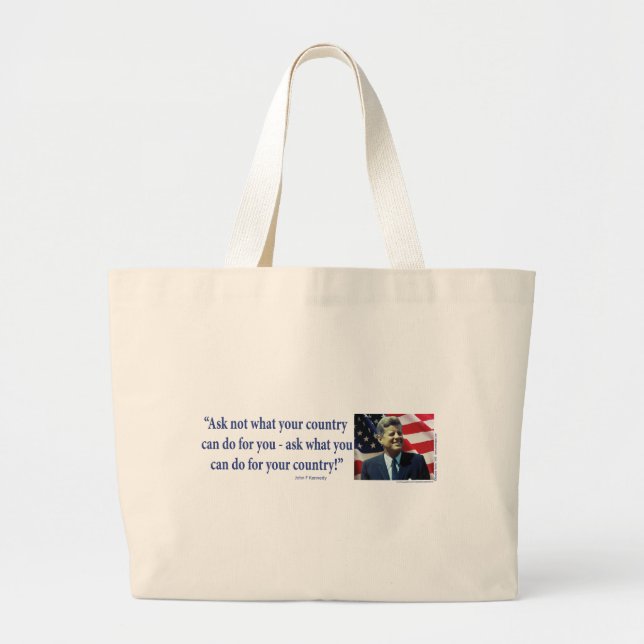 John F Kennedy Jumbo Stoffbeutel (Vorne)