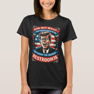 John F. Kennedy Lustiges Patriotisches Toiletten-M T-Shirt