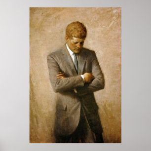 John F Kennedy Offiziell Portrait von Aaron Shikle Poster