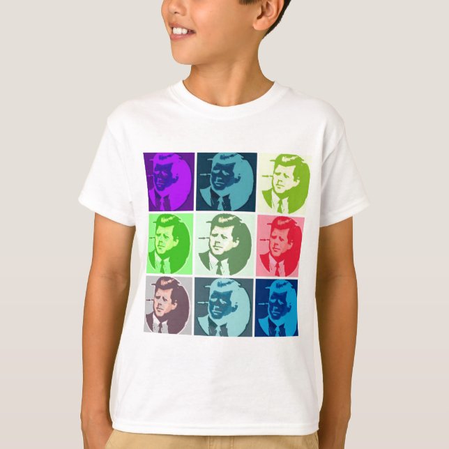 John F Kennedy Pop Art T-Shirt (Vorderseite)