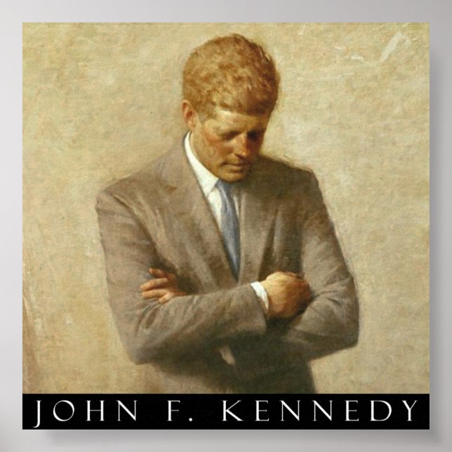 John F. Kennedy Portrait on Leinwand Poster (Vorne)