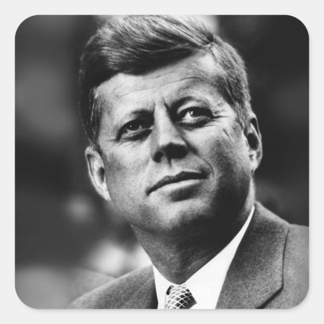 John F Kennedy Präsident Quadratischer Aufkleber (Vorderseite)