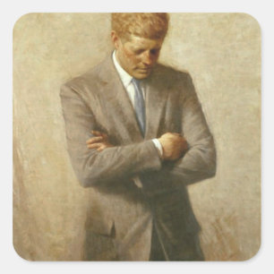 John F. Kennedy Quadratischer Aufkleber