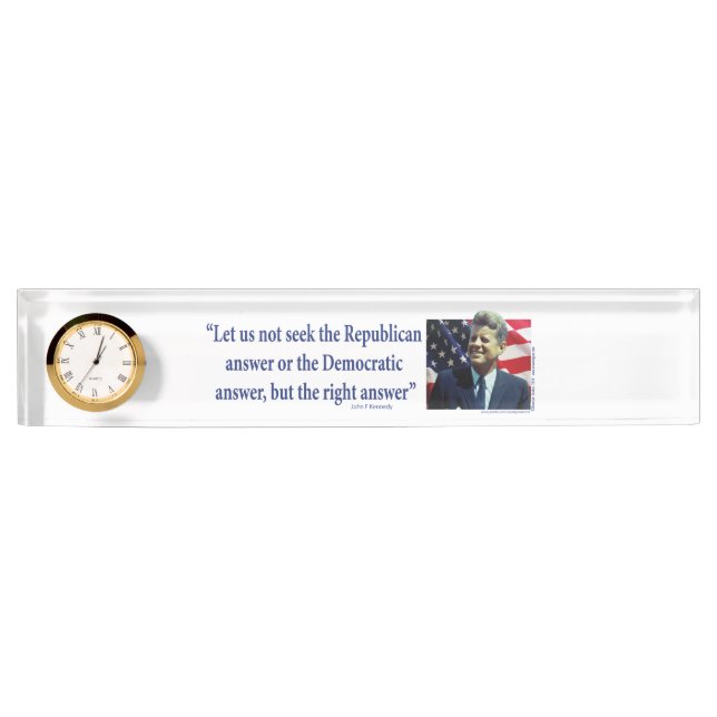 John F. Kennedy Quote Namensplakette (Vorderseite)