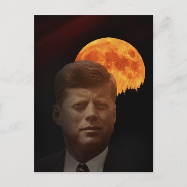 John F. Kennedy und der rote Mond Postkarte (Vorderseite)