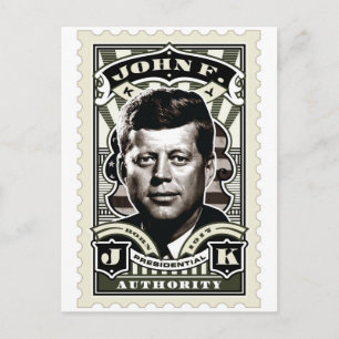 John F. Kennedy Vintag Briefmarke Art Postkarte