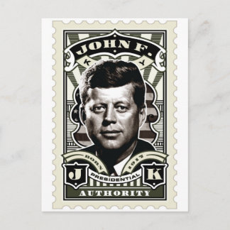 John F. Kennedy Vintag Briefmarke Art Postkarte