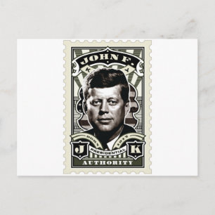 John F. Kennedy Vintage-Briefmarkenkunst Postkarte