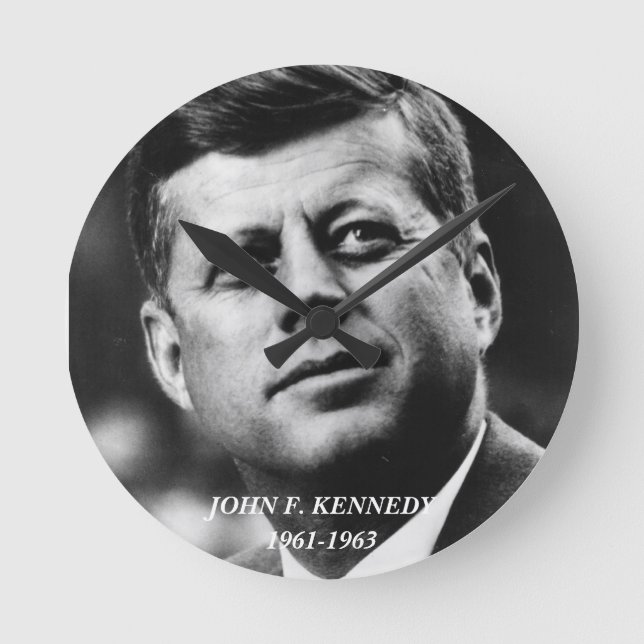 John- F. Kennedyuhr Runde Wanduhr (Vorderseite)