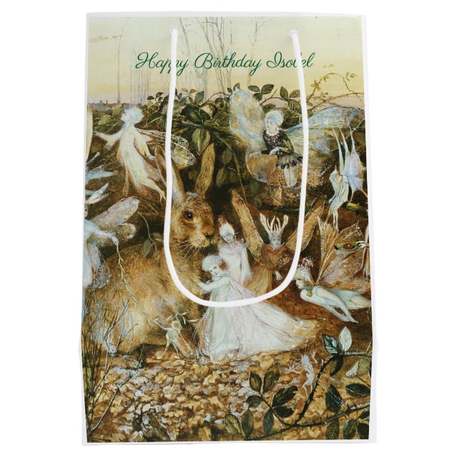 John Fitzgerald Fantasy Fine Art Fairy Mittlere Geschenktüte (Rückseite)